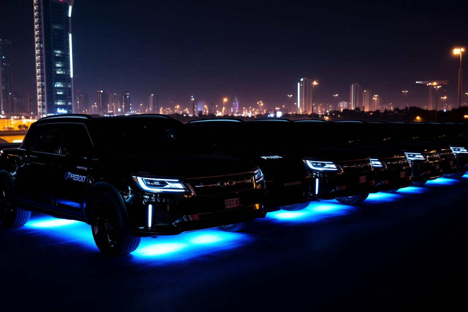 DriversHub fleet at night